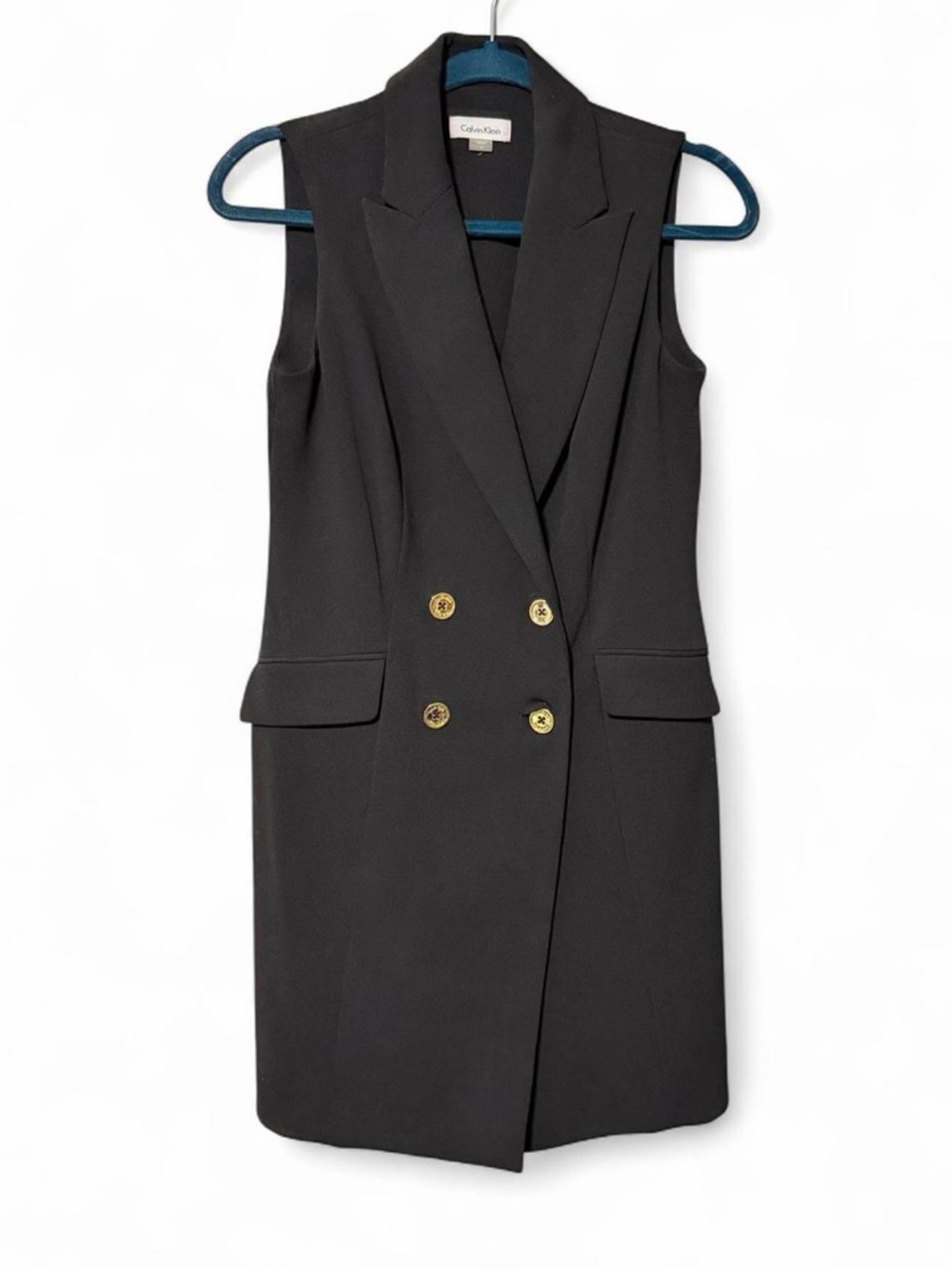 Calvin Klein Black Blazer with Gold Logo Button